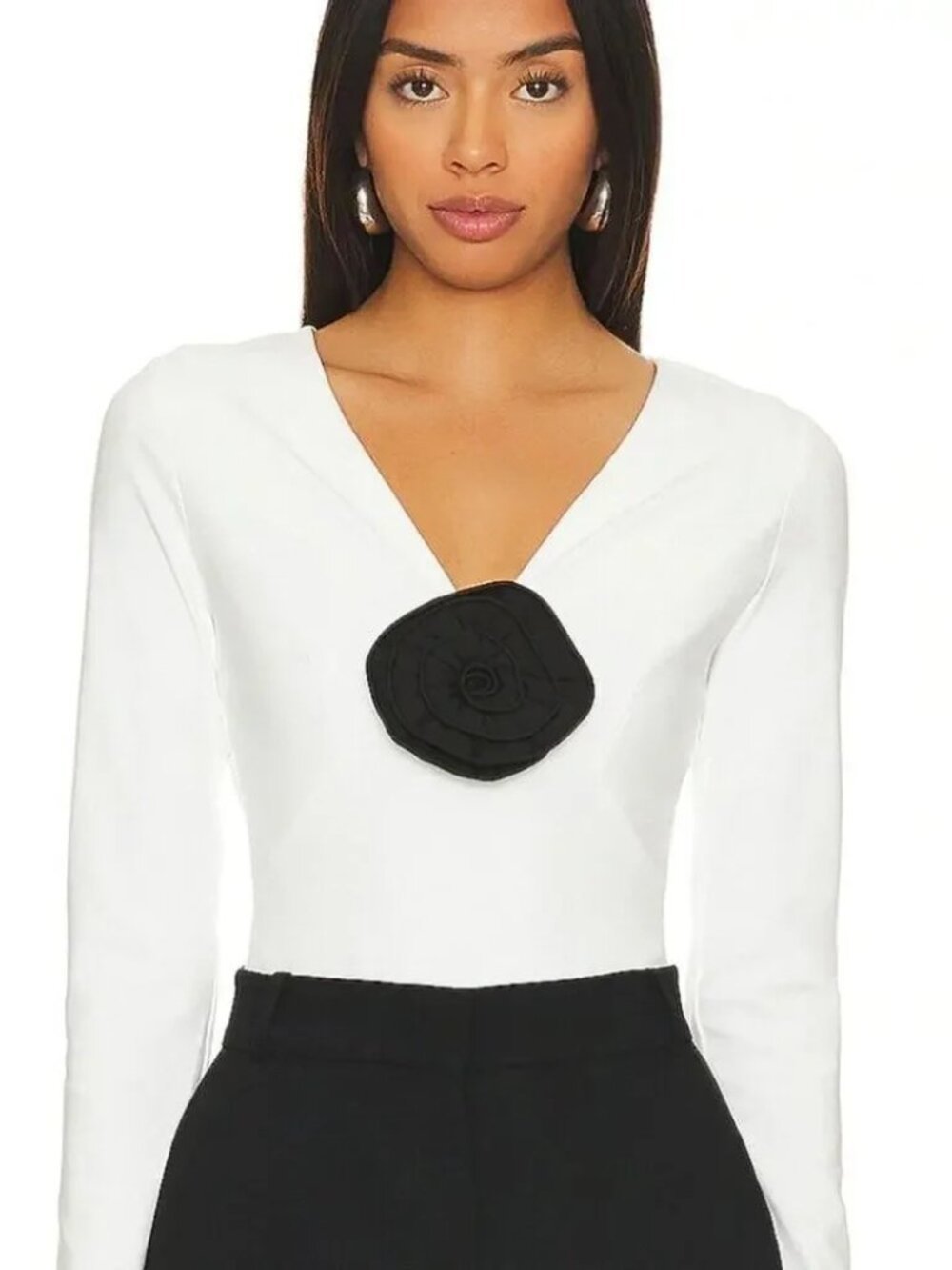 Cami NYC Rosette Bodysuit in White NWT